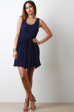 Cut-Out Crochet Back Sleeveless Mini Dress