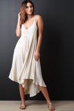 Flowy Plunging V-Neck Asymmetrical Dress