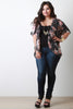 Mixed Floral Chiffon Open Front Cardigan