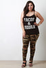 Tacos & Tequila Graphic Print Ruched Cami Top