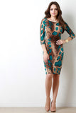 Two Tone Snake Print Bodycon Dress