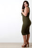 Ribbed Knit Deep V Sleeveless Dress