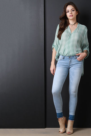 Light Wash Release Hem Denim Jeans