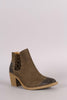 Qupid Elasticized Woven Chunky Heeled Booties