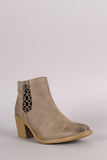 Qupid Elasticized Woven Chunky Heeled Booties