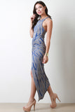 Tie Dye Twisted Slit Maxi Dress