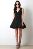 Sleeveless Lace Surplice Ruffle Dress