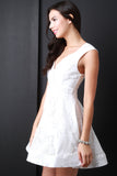 Sleeveless Lace Surplice Ruffle Dress