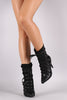 Suede Strappy Lace-Up Pointy Toe Boots