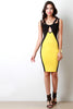 Color Block Double Strap Keyhole Midi Dress