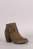 Qupid Harness Strap Chunky Heeled Ankle Boots