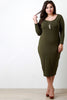 Solid Jersey Scoop Neck Longsleeve Dress