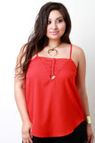 Knotted V-Neck Spaghetti Strap Top