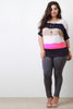 Multicolor Wide Stripe Dolman Necklace Top