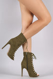 Wild Diva Lounge Suede Stiletto Heeled Ankle Boots