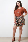 Floral Print Chiffon Shorts