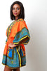 African Dashiki Smock Waist Mini Dress