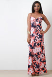 Knotted Floral Print Maxi Dress