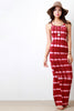 Tie Dye Stripe Crisscross Back Maxi Dress