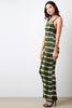 Tie Dye Stripe Crisscross Back Maxi Dress