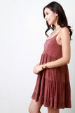 Acid Wash Ruffle Shift Dress