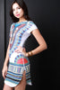 Native Tribal Print Round Neck Mini Dress