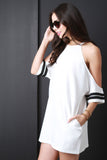 Sporty Cold Shoulder Shift Dress