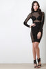 Mesh Panel Mock Bodycon Dress