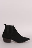 Suede Pointy Toe Western Booties