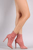 Suede Peep Toe Stiletto Booties