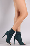 Suede Peep Toe Stiletto Booties