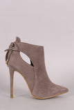 Shoe Republic LA Back Lace-Tie Stiletto Booties