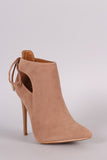 Shoe Republic LA Back Lace-Tie Stiletto Booties