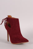 Shoe Republic LA Back Lace-Tie Stiletto Booties