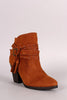 Bamboo Wrap-Around Tassel Chunky Heel Booties