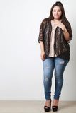 Semi-Sheer Lace Open Front Cardigan