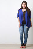 Semi-Sheer Mesh Open Front Cardigan