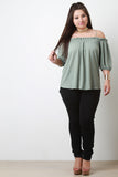 Cold Shoulder High Low Hem Top