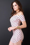 Polka Dot Off The Shoulder Mini Dress