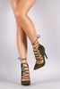 Suede Pointy Toe Lace-Up Stiletto Pump