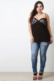 Floral Lace Strappy Cami Top