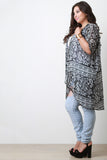 Paisley Chiffon Open Front Cardigan