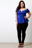 Wired V-Neck Cold Shoulder Flared Hem Top