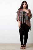 Boho Paisley Chiffon Open Front Cardigan