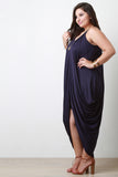 Trapezoid Wrapped Cocoon Maxi Dress