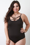 Cage Front Sleeveless Bodysuit