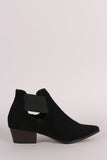 Suede Pointy Toe Elastic Gore Western Booties