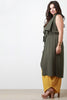 Textured Longline Waterfall Belted Vest