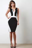 Sleeveless Contrast Bodycon Cocktail Dress