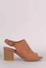 Bamboo Suede Slingback Chunky Mule Heel